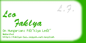 leo faklya business card